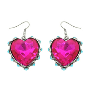 Heart Gemstone Earrings