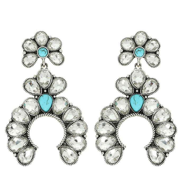 Squash Blossom Rhinestone Earrings