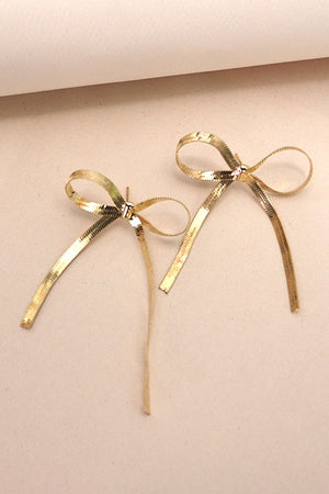 Snake Chain Bow Earrings