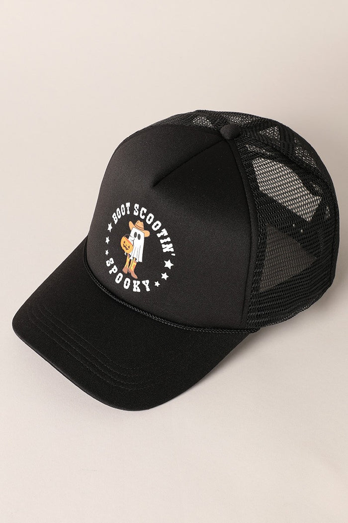 Boot Scootin' Spooky Print Halloween Trucker Hat