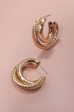 Gold Chunky Twist Hoop