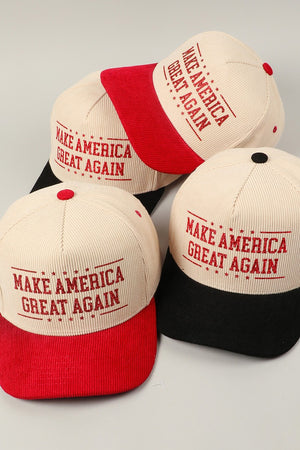 Make America Great Again Glitter Corduroy Cap