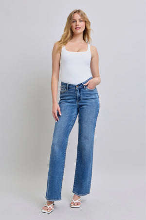 Judy Blue V-FRONT WB VINTAGE WASH STRAIGHT FIT