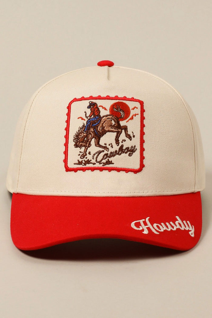 Cowboy Horse Embroidery Two-tone Cap