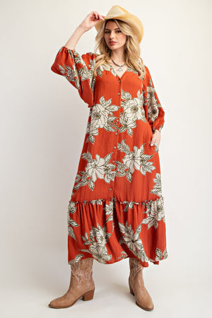 Autumn Breeze Button Down Maxi Dress