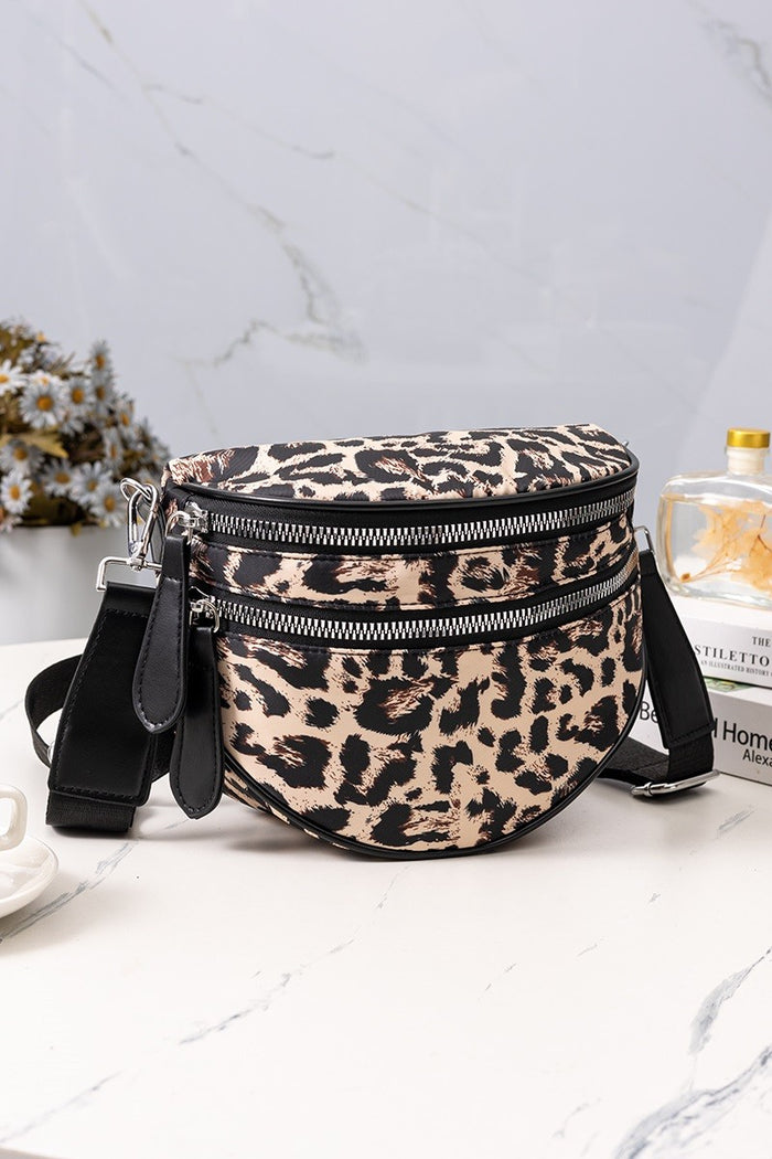 Double Zip Leopard Bum Bag