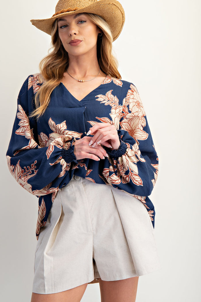 Fall Love V Neck Loose Fit Top