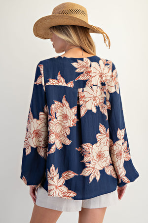 Fall Love V Neck Loose Fit Top