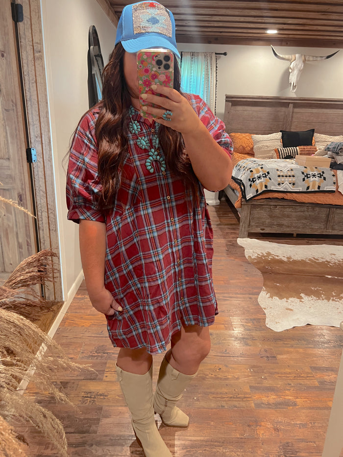 Plaid Oversized Dress