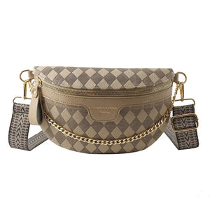 Chain Strap Pu Crossbody Chest Bag
