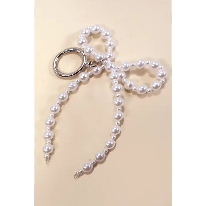 Pearl Bow Keychain Bag Charm