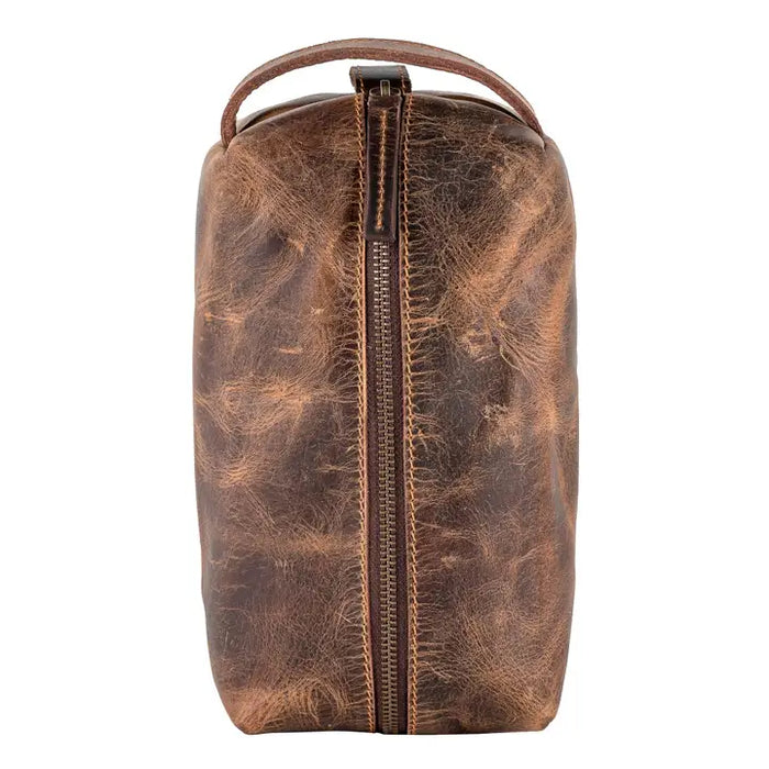 Genuine Leather Unisex Dopp Kit - Rustic Brown