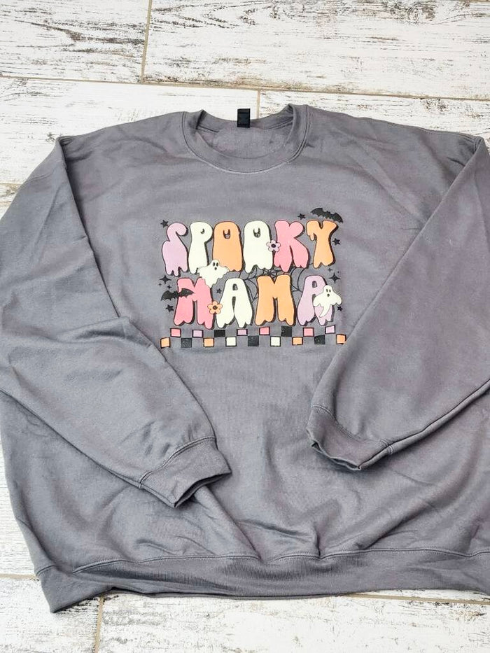 Glow in the Dark Spooky Mama Sweatshirt/LS Tee