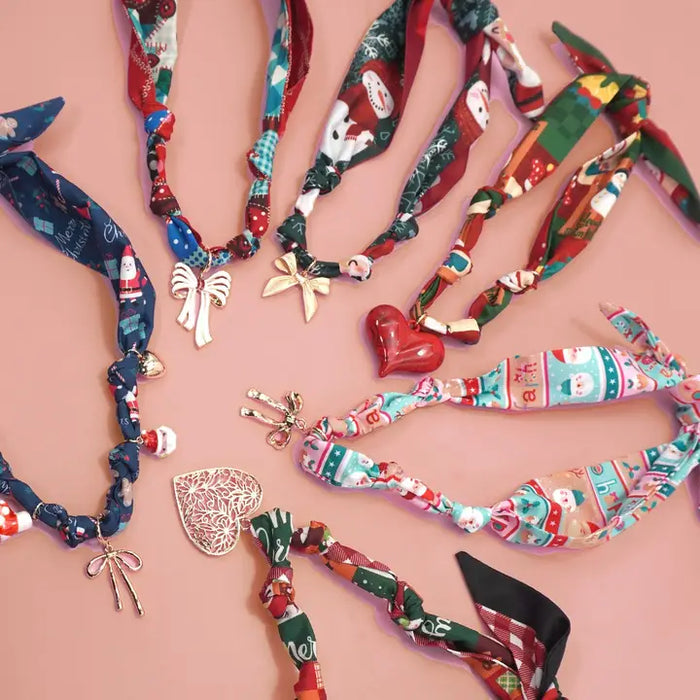 Handmade Scarf Necklace - Christmas