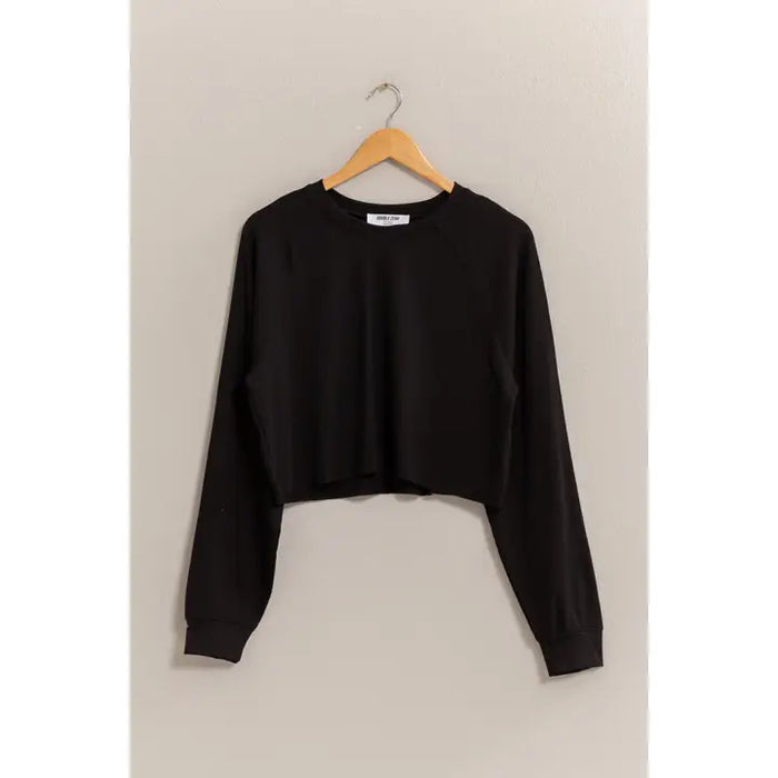 Raglan-Sleeve Crop Top