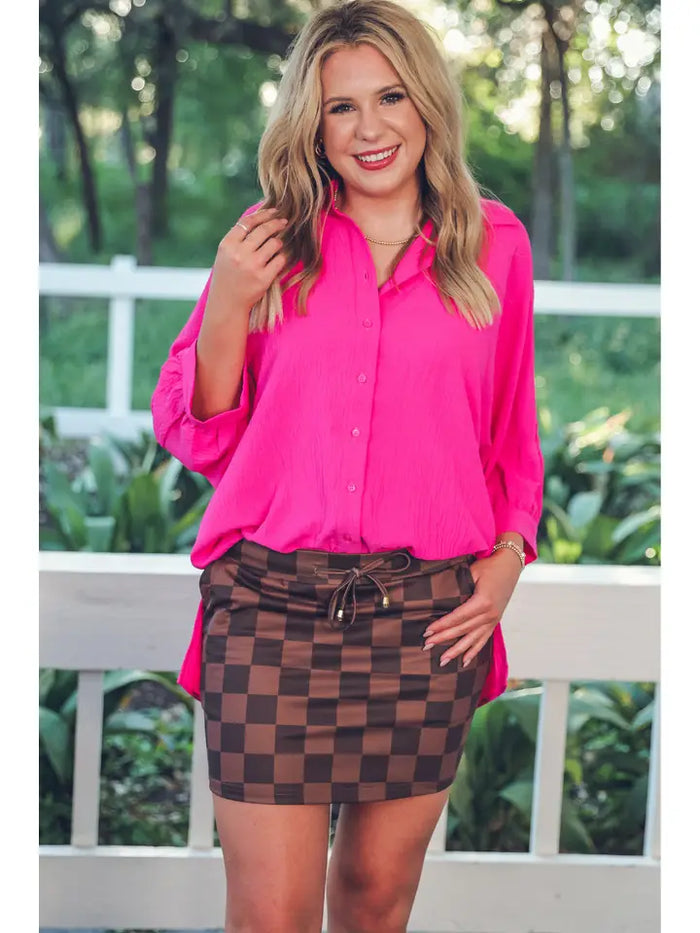 Chocolate Checkered Skort