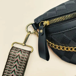 Chain Strap Pu Crossbody Chest Bag