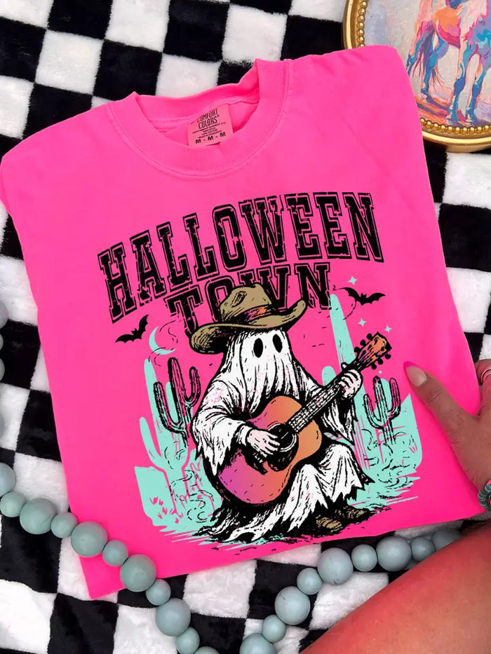 Ghost Guitar Western - Comfort Color Hot Pink
