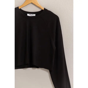 Raglan-Sleeve Crop Top