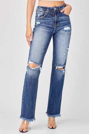 Sassy Straight Leg Risen Jeans