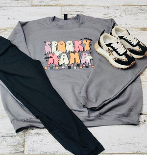 Glow in the Dark Spooky Mama Sweatshirt/LS Tee