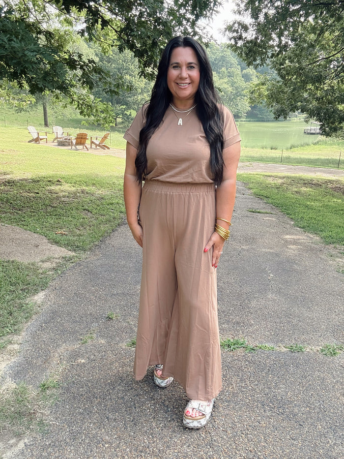 Jersey Short Sleeves Jumpsuit