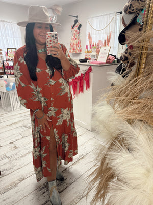 Autumn Breeze Button Down Maxi Dress