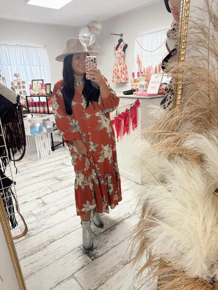 Autumn Breeze Button Down Maxi Dress