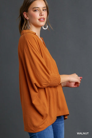 Textured Boxy Cut Blouse