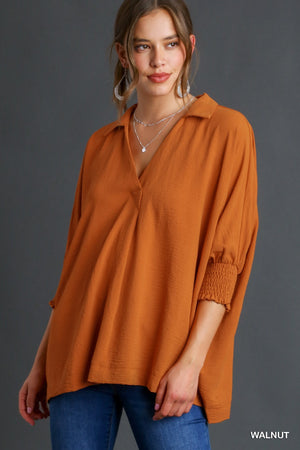 Textured Boxy Cut Blouse