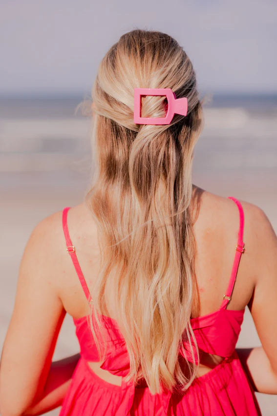 Paradise Pink Small Flat Square Hair Clip