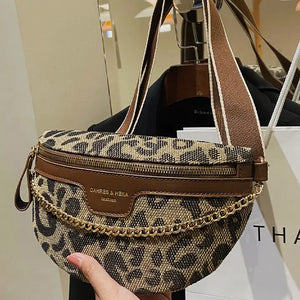 Chain Strap Pu Crossbody Chest Bag