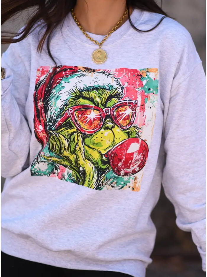 Twinkle Grinch Bubblegum Sweatshirt