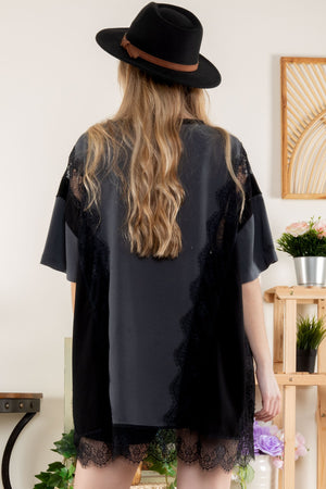 Mineral Wash Lace Top