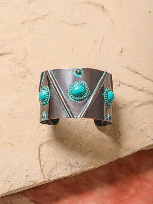 Turquoise Stone Studded Cuff