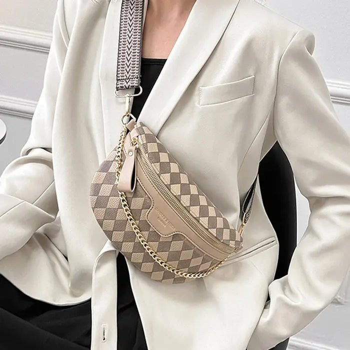 Chain Strap Pu Crossbody Chest Bag