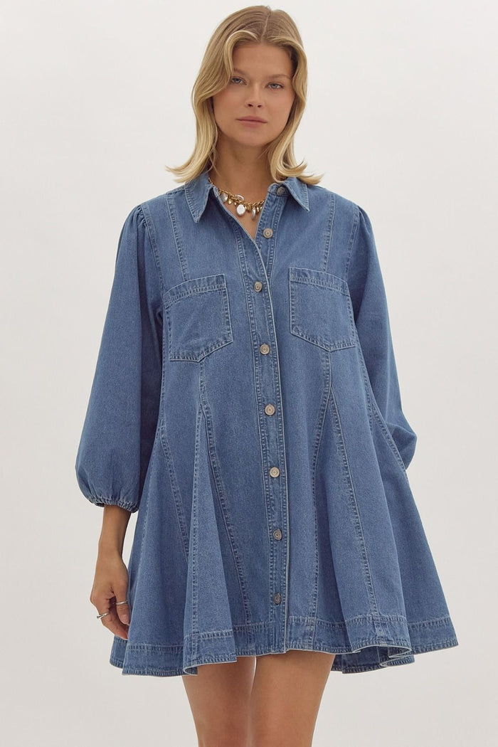 Denim Button Up Dress