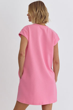 Textured Dress W/Pockets