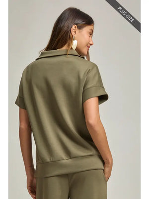 Plus Size Quarter Zip + Pants Travel Set