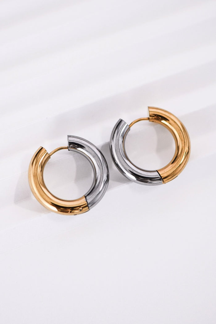 18K Waterproof Non-Tarnish Stainless Steel Hoops