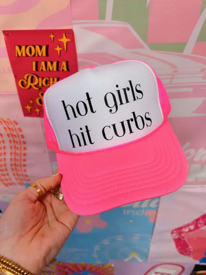 Hot Girls Hit Curbs - Hot Pink Trucker Hat