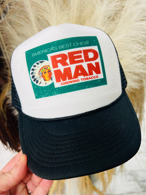 Vintage Retro Red Man Trucker Cap