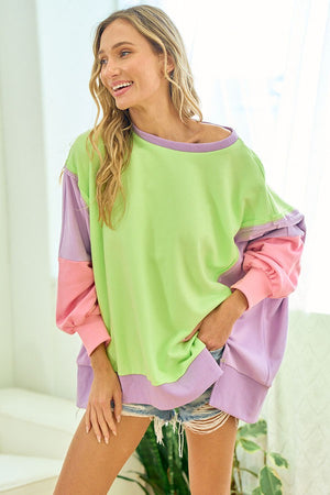 Colorblocked Oversized Sweatshirt