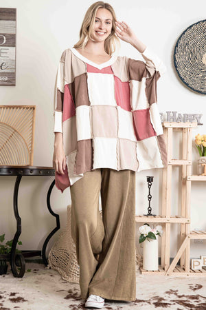 Patchwork Oversized Top