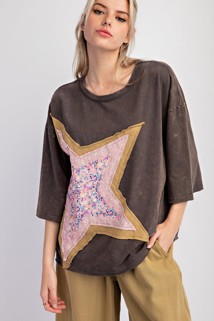 Star Patch Mineral Wash Top