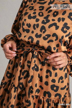 Satin Leopard Dress