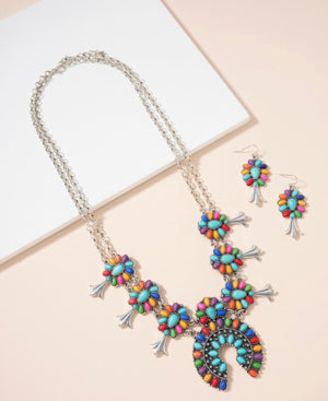 Summer Lovin Squash Blossom Necklace Set